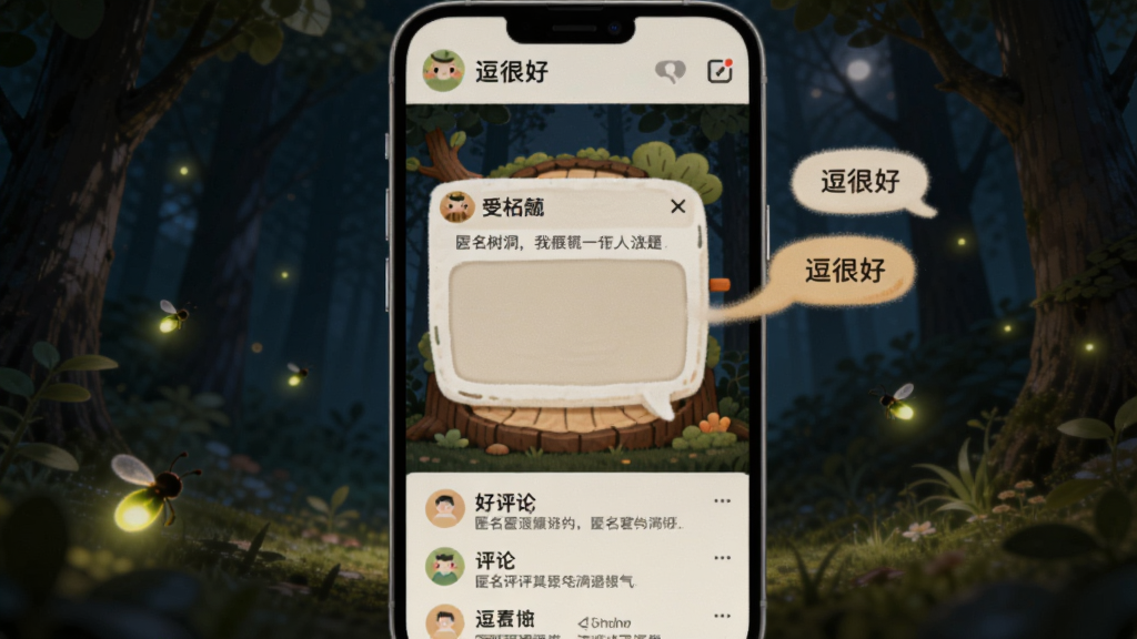 �ֻ���Ļչʾ�����ܺá���������ҳ�棬������һ����ͨ������״�ĶԻ�������Ʈ���������ݣ�������ҹ��ɭ�֣�����Ϊ����������ʶ���м䷢�����򡢵ײ����������б������������ů��ϸ����ө����㣬���ʸɾ��޶���Ԫ��