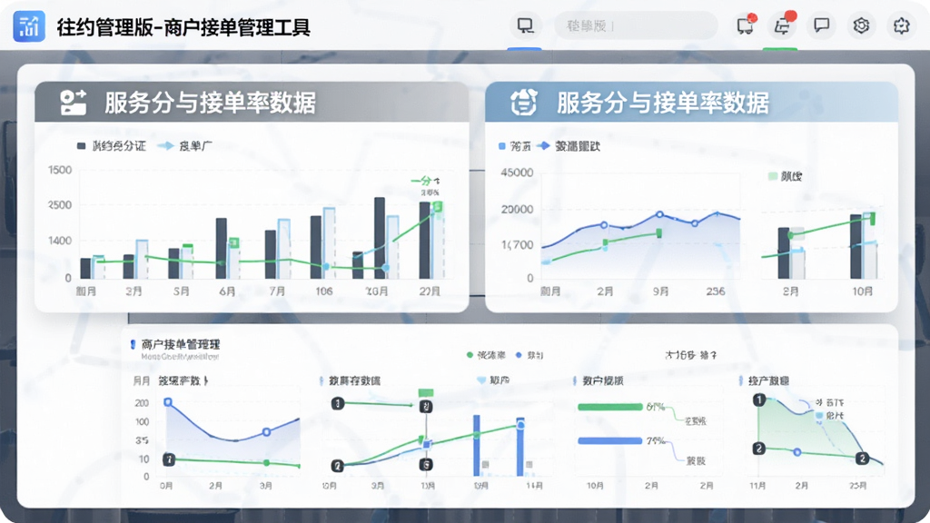 往约管理版-商户接单管理工具 服务分与接单率数据面板展示