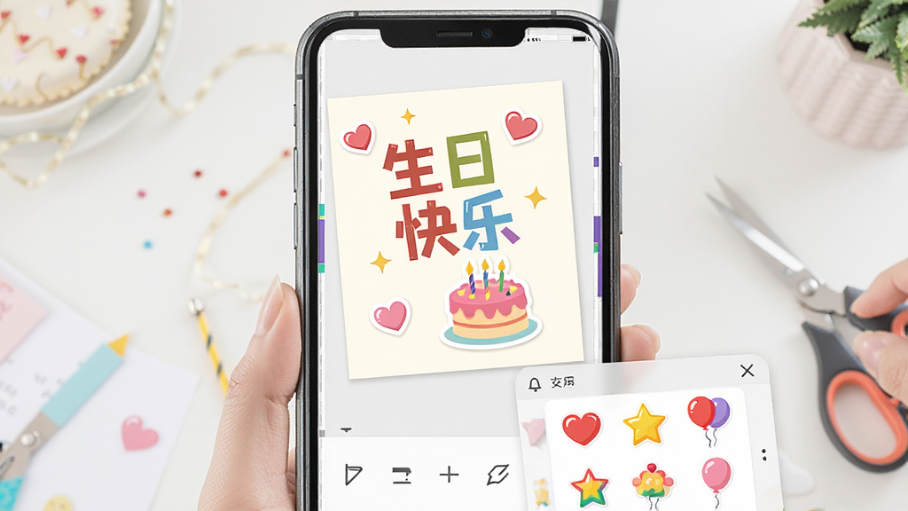 һ��չʾ���ؿ�������Ӧ�ñ༭�����ͼƬ���������ֻ���Ļ������һ�����ڱ༭�����պؿ��������С����տ��֡������ֺ͵�����ֽ����Ļ�ײ������ֱ༭����������ֽѡ����壬����������Ű��ġ����ǡ������Сͼ�꣬���岼�������������ÿɰ������ʸɾ�������
