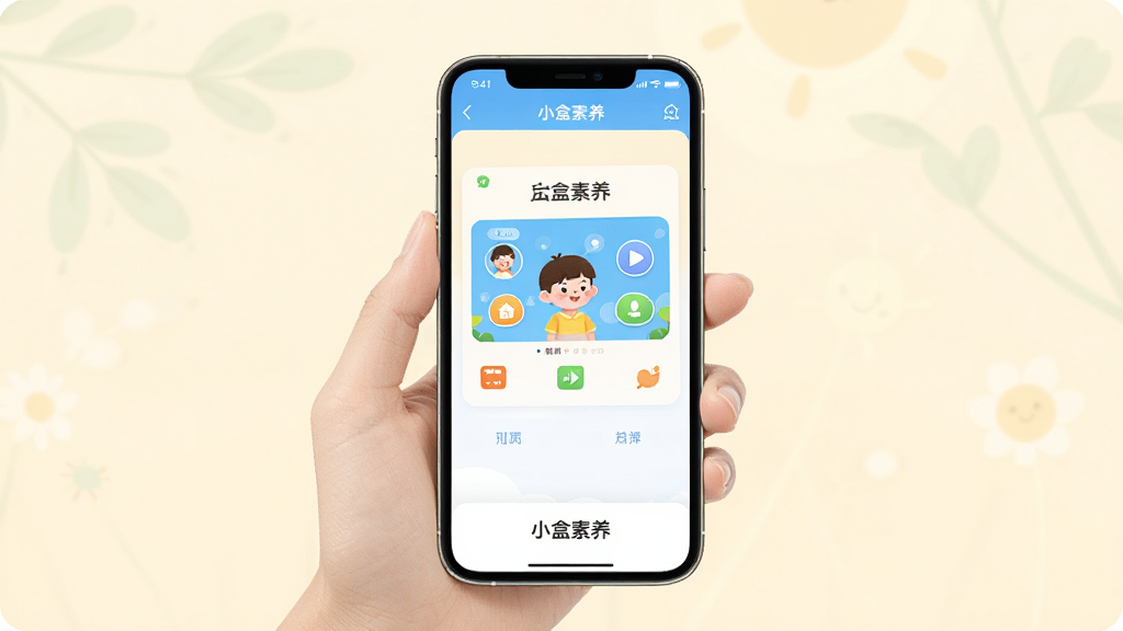 С�������޹��ѧϰ����չʾ���ֻ���Ļ����ʾС������App��ѧϰҳ�棬����ɾ����࣬û�й�浯�����ƹ�����ҳ�������ǻ���ѧϰ���ݣ��ײ��С�С�������������������ǵ��ŵ�ǳɫϵ�������ˬ��Լ�����������ɾ����޶���Ԫ��