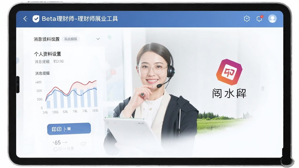 Beta理财师-理财师展业工具 个人资料设置消息提醒水印logo配置界面
