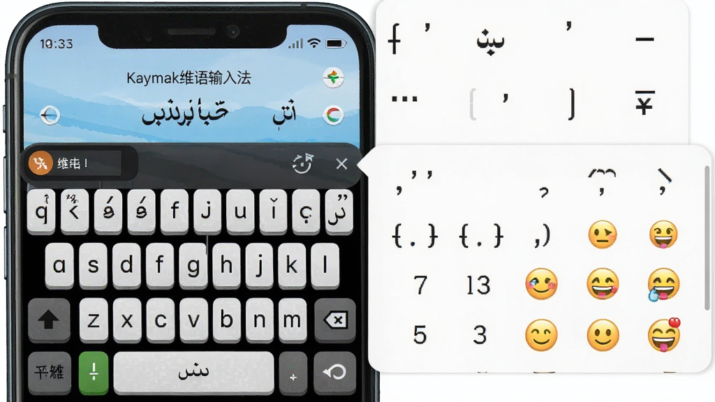 һ��չʾKaymakά�����뷨��ݷ������Ľ���ͼ���������ֻ���Ļ��ʾά����̺�չ���ķ��ű�����壬������б�㡢���ֺͱ���ͼ�꣬��Ļ�Ϸ��С�Kaymakά�����뷨�����ֱ�ʶ�������ɾ��������ˬ�������������޶���Ԫ��