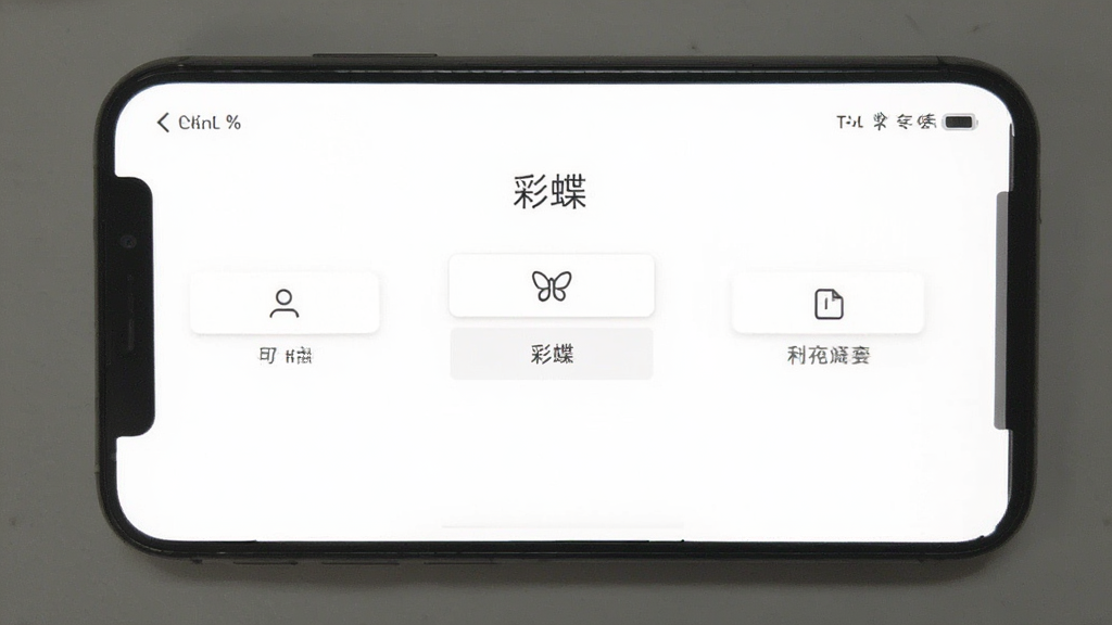 一张手机界面截图,显示“彩蝶”应用内部页面,背景纯白,只有几个简单的功能按钮和文字说明,画面中没有任何广告横幅或弹窗遮挡,界面排版留白充足,风格极简,画质干净,无多余元素