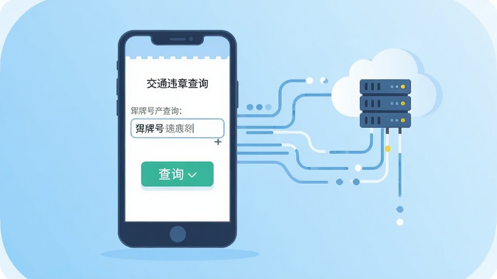 һ�ű�ƽ�����Ĳ廭��������һ�������ֻ���Ļ��ʾ��ͨΥ�²�ѯ�Ĳ�ѯ���棬���ƺ������Ͳ�ѯ��ť�����ɼ����ֻ���Χ�������������������ӵ��ƶ˷�����ͼ�꣬�������ٲ�ѯ��������ǳ��ɫ���䣬����ִ���࣬���ʸɾ��޶���Ԫ�ء�