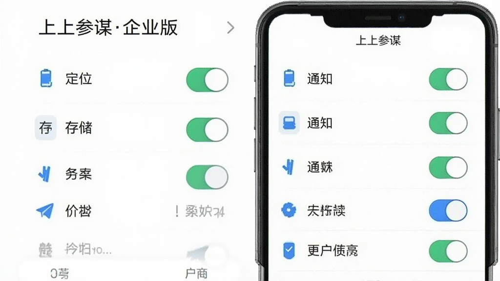 ���ϲ�ı��ҵ�� �ֻ�Ȩ�����ý��棬��Ļ��ʾ��λ���洢��֪ͨ��Ȩ�޿����б�������Ϊ��ɫ��ͼ���࣬���ʸɾ��޶���Ԫ�أ��������֡����ϲ�ı��ҵ�桱