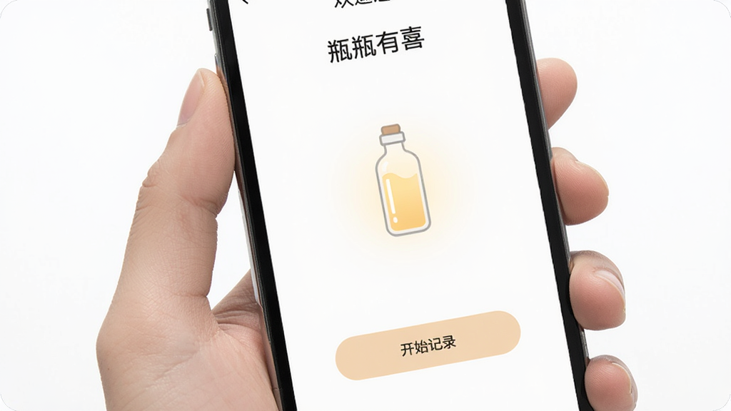 一只手拿着手机,屏幕上显示
