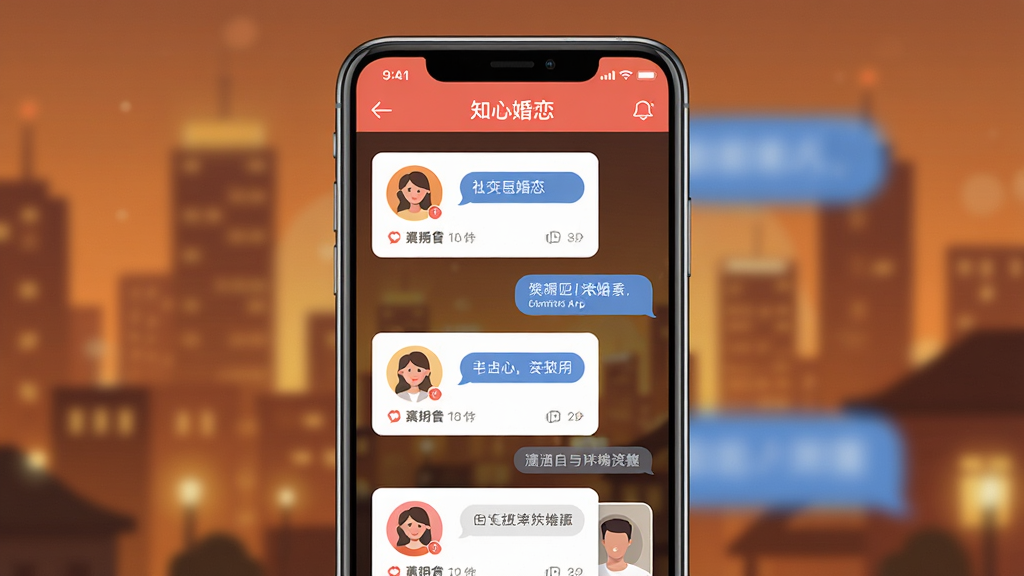 һ���ֻ�Ӧ�ý���չʾͼ������������֪�Ļ���APP���罻ƥ����棬��������ܰ��ůɫ������ҹ�����������ж���û�ͷ��Ƭ���������ݣ����ּ������������ִ���ƽ����ϸ�ھ��£����ʸɾ��޶���Ԫ��