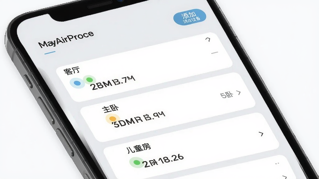 MyAirProce ���豸�������棬�ֻ���Ļ��ʾ�������俨Ƭ�б����ֱ��ע���������������ԡ�������ͯ������ÿ����Ƭ���ж�Ӧ�Ŀ�������ָ��СԲ�����ֵ�������������豸��ť������Ϊǳ��ɫ����Ʒ����ˬ���࣬���ʸɾ��޶���Ԫ��
