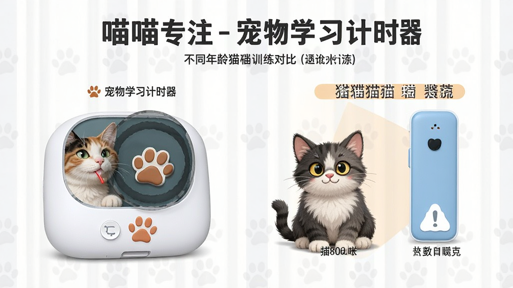 喵喵专注-宠物学习计时器 不同年龄猫咪训练对比