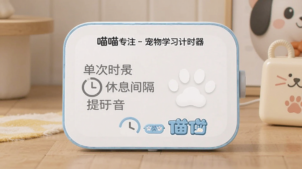 喵喵专注-宠物学习计时器 参数设置 单次时长 休息间隔 提示音