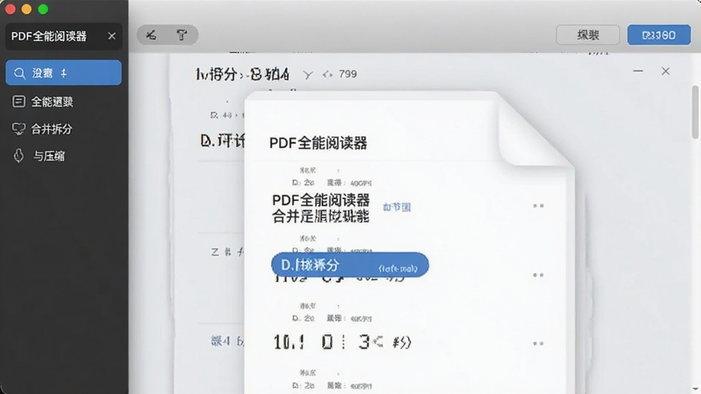 PDF全能阅读器合并拆分与压缩功能操作界面
