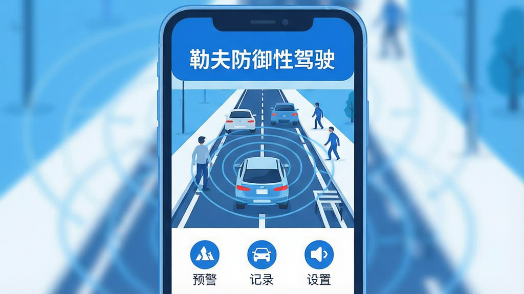 һ��չʾ�շ�����Լ�ʻApp���幦�ܸ����ı�ƽ������ͼ�������������ֻ���Ļ����Ļ����ʾ������ʻ�ڵ�·�ϣ���Χ���״ﲨ��ɨ��ǰ�����������ˣ���Ļ�Ϸ������ı�ע���շ�����Լ�ʻ�����·��м���ͼ�����Ԥ������¼�����ù��ܣ����岼��������������ɫΪ��������ִ��ɾ������ʸ��壬�޶���Ԫ��