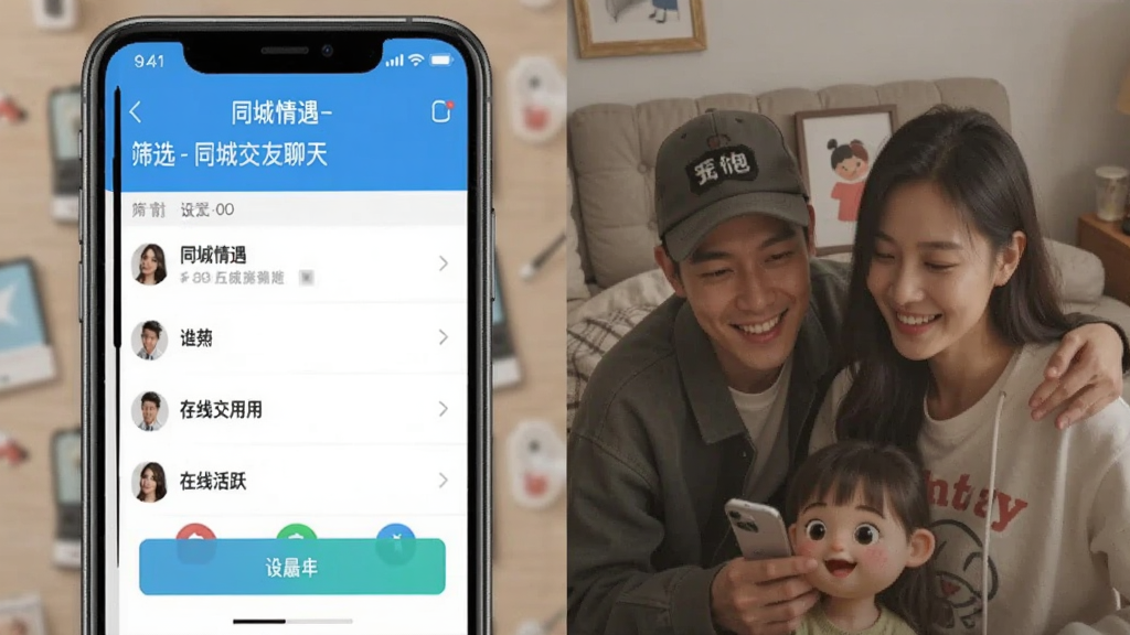同城情遇-同城交友聊天 筛选在线活跃用户设置界面