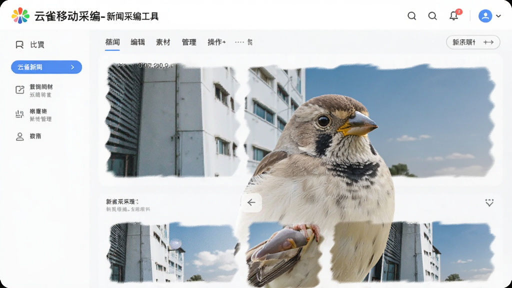 云雀移动采编-新闻采编工具稿件编辑与素材管理操作界面
