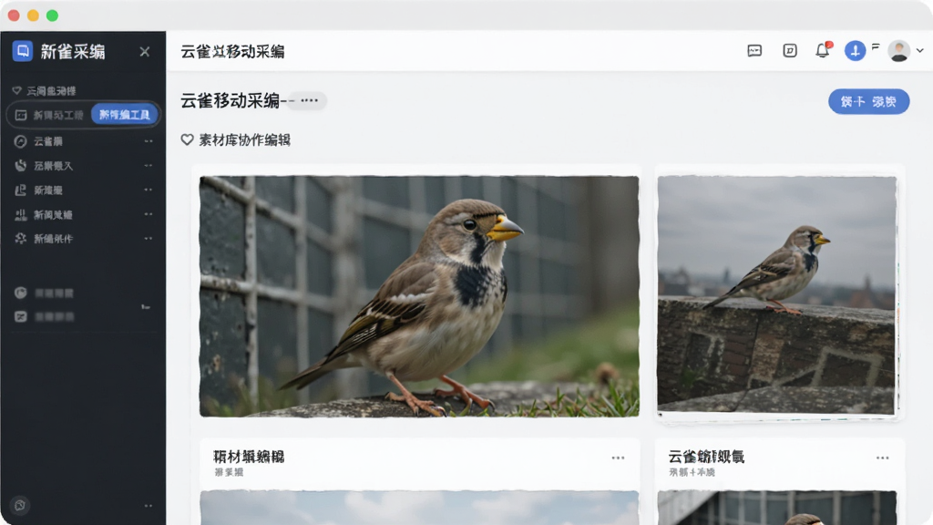 云雀移动采编-新闻采编工具 素材库协作编辑界面