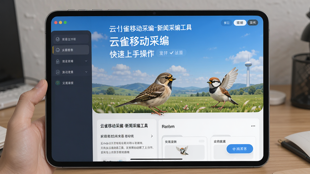 云雀移动采编-新闻采编工具 快速上手操作界面
