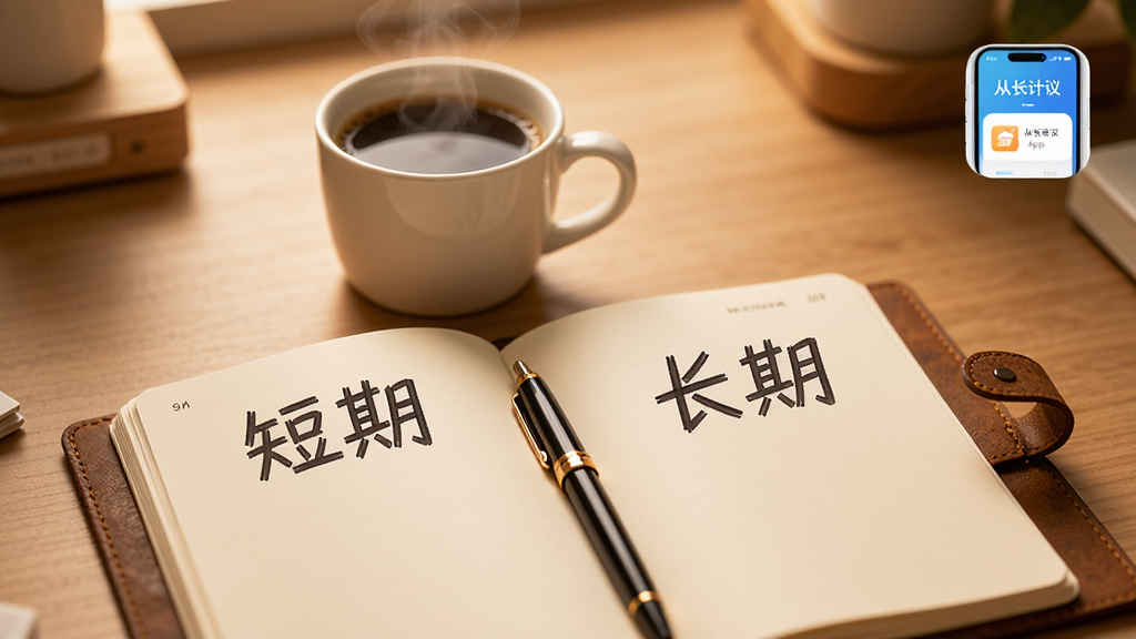 一个安静的桌面场景,桌面上放着一本打开的笔记本,笔记本左边写着