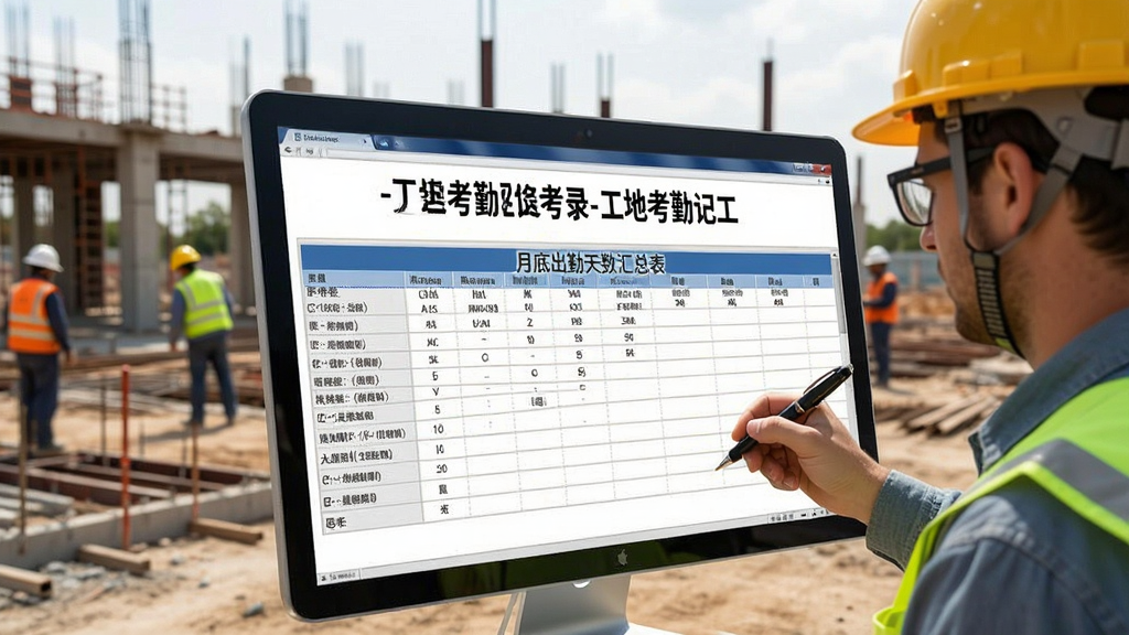 工地考勤记工-工地考勤记录工具 月底出勤天数汇总表导出