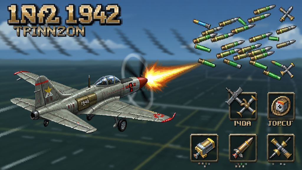 战斗机射击-战机1942飞行射击 武器升级道具和弹幕躲避