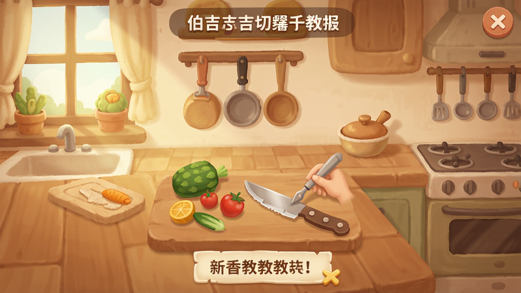 伯吉的温馨厨房官方版 切菜操作界面 新手教学