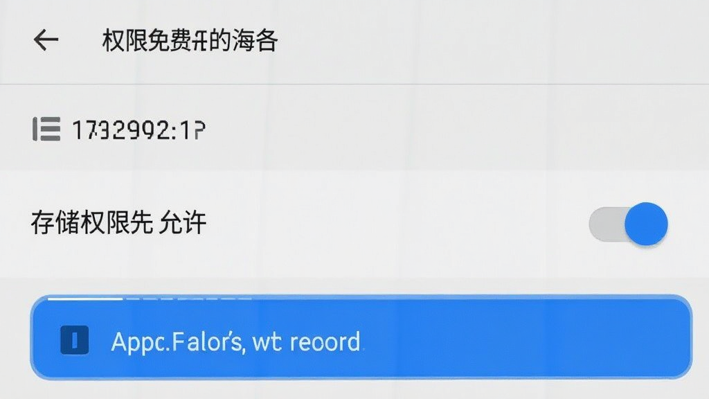免费铃声海量 手机设置权限界面 存储权限开关 允许安装未知应用 安卓系统设置页 蓝色高亮提示 简洁干净