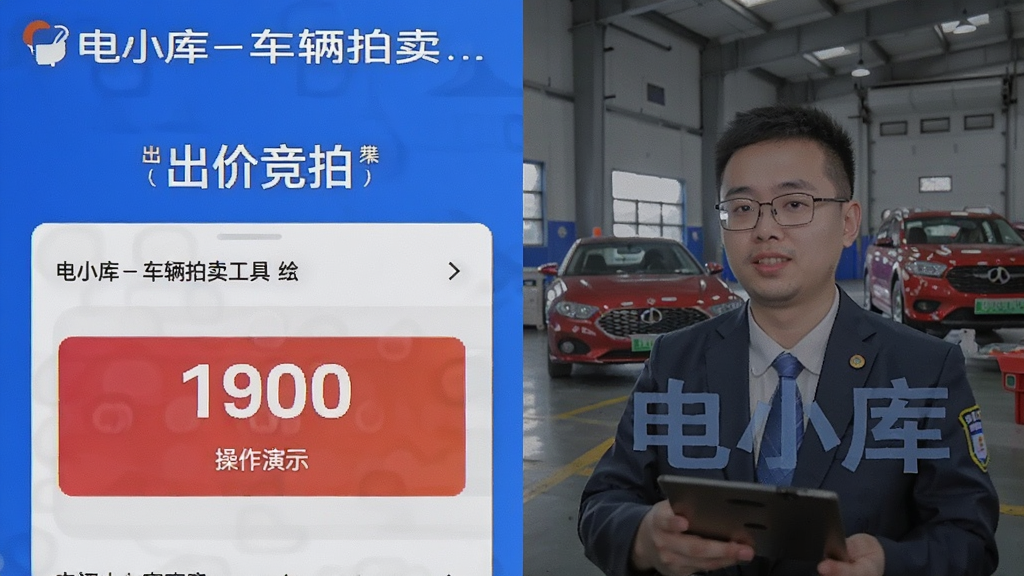 电小库-车辆拍卖工具出价竞拍页面操作演示