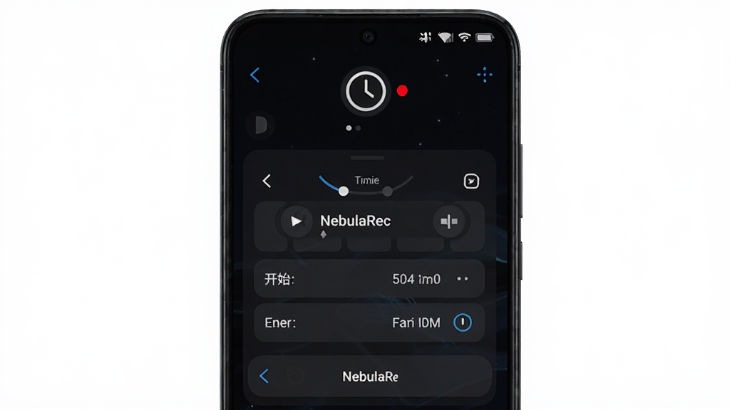 һ��չʾNebulaRec��̨¼���붨ʱ¼�ƹ��ܵ�AI��ͼ������������һ����׿�ֻ����ֻ���Ļ��ʾ��ʱ���ý��棬�п�ʼʱ��ͽ���ʱ���ѡ��ֻ��Ϸ���һ��ʱ��ͼ���¼����㣬��������ɫҹ��ģʽ��������Ƽ���ʮ�㣬ϸ�����������ʸɾ����޶���Ԫ��