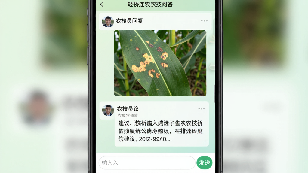 ������ũũ���ʴ�����ͼ���ֻ���Ļ��ʾһ���ʴ����ӣ��Ϸ����û����������ҶƬ������Ƭ���·���ũ��Ա�ظ������ֽ��飬����ײ��������ͷ��Ͱ�ť������Ϊǳ��ɫ�������ʵ�ã������������޶���Ԫ��