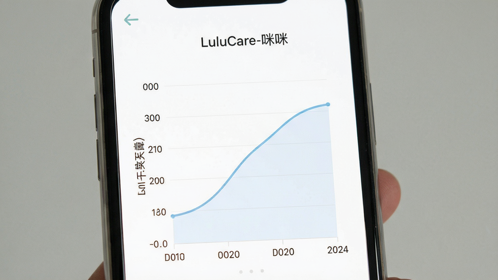 һ��չʾLuluCare��������ͼ���ܵ���ϸ���棬��������һ���ֻ���Ļ����Ļ����ʾһ��ƽ��������ͼ�����������ڣ����������ع������������·���ǳɫ��䣬ͼ���Ϸ���ʾè�����֡�LuluCare-���䡱�����������ݿ��ӻ������������Ǵ���ɫ�����ʸɾ��޶���Ԫ�أ�UI��Ƽ����ִ���
