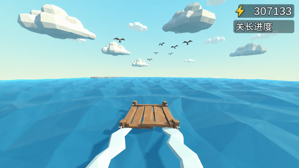 Adrift��Ϸ����չʾ���Ͷ���η��ĺ��棬Сľ������ɫˮ�������°�ɫβ����������ƶ�ͷ��񣬻������Ͻ���ʾ�����͹ؿ����ȣ�����ɫ���������������ʸɾ��޶���Ԫ��