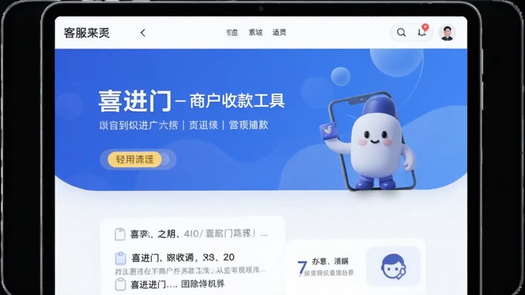 喜进门-商户收款工具常见问题客服界面