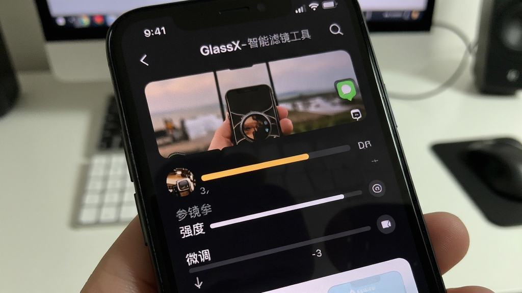 GlassX-手机智能滤镜工具滤镜强度与参数微调界面