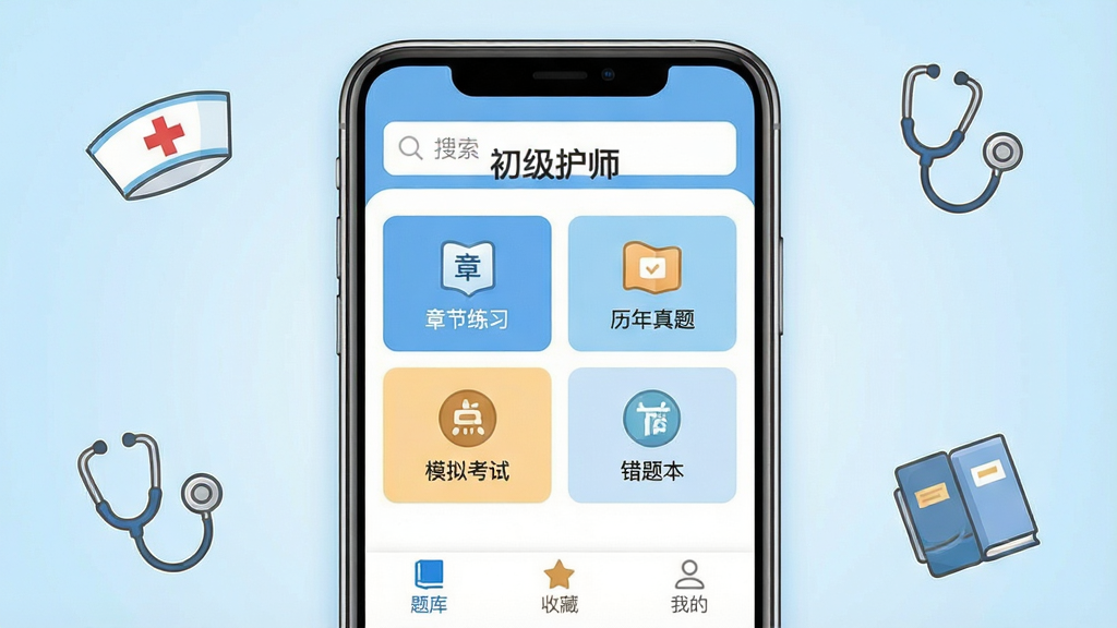 һ��չʾ������ʦ�ٷ����App��������ֻ���ͼ���ͼƬ�������������ֻ���Ļ����Ļ����ʾ������ʦ�ٷ������ҳ��������������͡�������ʦ�����֣��м����½���ϰ���������⡢ģ�⿼�ԡ����Ȿ�ĸ��������ͼ�꣬�ײ��������С���⡱���ղء����ҵġ�����ѡ�����Ϊ�ɾ���ǳ��ɫ���䣬���������������ֻ���Χɢ���Ż�ʿñ�����������鱾��Сͼ�꣬���������ɾ����޶���Ԫ��