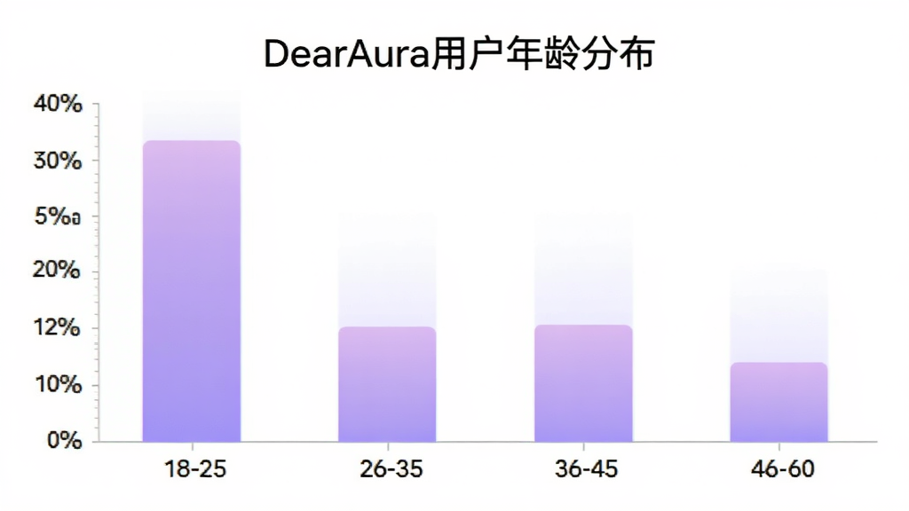 DearAura�û�����ֲ���״ͼ������չʾһ��������״ͼ������Ϊ�����18-25��26-35��36-45��46-60������Ϊ�ٷֱȣ�������ɫΪ��͵Ľ�����ɫ������Ϊ��ɫ��ͼ���Ϸ��С�DearAura�û�����ֲ������������ɾ��ִ����޶���װ��