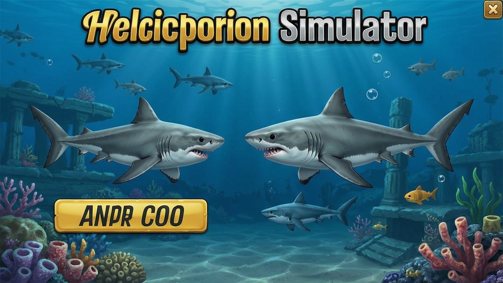 旋齿鲨模拟器无限金币版(Helicoprion Simulator) 游戏界面与鲨鱼进化玩法展示