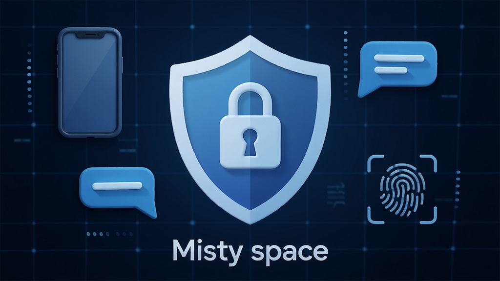 һ��չʾMisty space��˽��ȫ���ܵ�AI��ͼ������������һ������ͼ�꣬��������ʾ����ͼ������Χ�������ֻ����������ݡ�ָ��ʶ��ͼ�꣬����������ɫ�Ƽ������񣬷���లȫ��ϸ�����������ʸɾ����޶���Ԫ�أ������·���ʾ