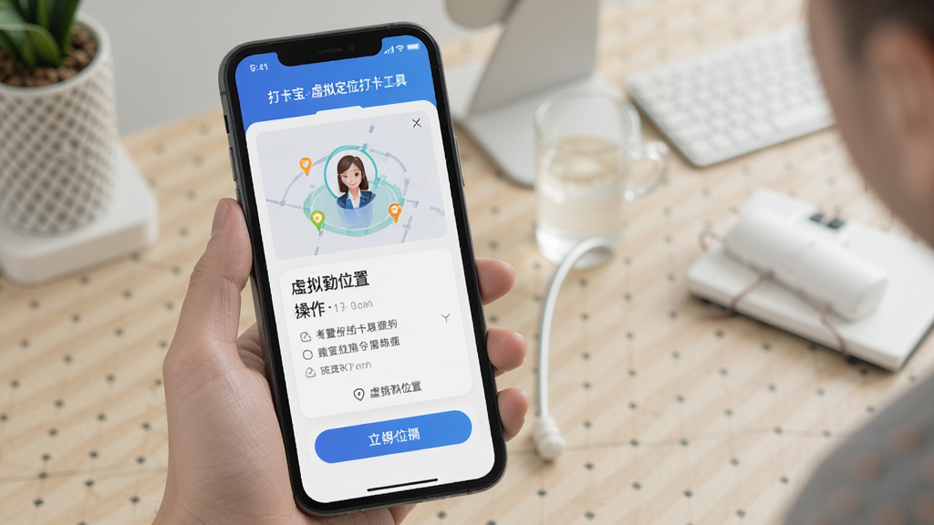 打卡宝-虚拟定位打卡工具设置考勤位置界面操作示意