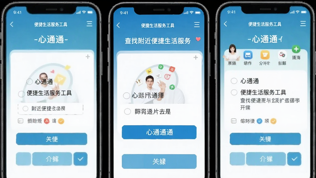 心通通-便捷生活服务工具 查找附近便捷生活服务操作界面