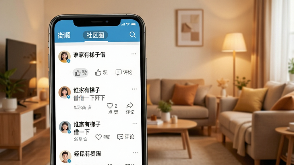 һ��չʾ��˳App����Ȧ��̬ҳ���ͼƬ���ֻ���Ļ����ʾһ����������̬�����û�ͷ�����������硰˭�������ӽ�һ�¡������޺�����ͼ�꣬�����С���˳���͡�����Ȧ����ǩ��������ůɫ���ľӼһ����������ܰ�ִ������ʸɾ����޶���Ԫ��