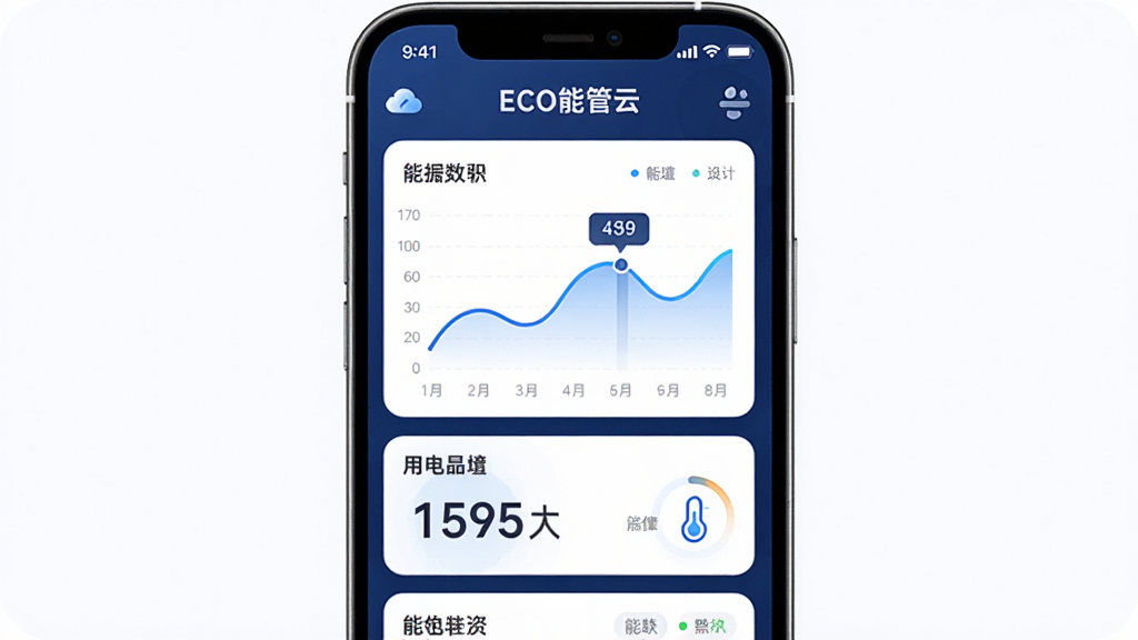 һ����Ϊ��ECO�ܹ��ơ����ֻ�Ӧ�ý���չʾ������������ɫ�����ܺ����ݿ��壬��Ļ������ʾ������������ͼ���õ������֣����ּ�࣬�Ű������������ִ���������Ƽ��У�ϸ����ͼ��Բ�󣬻��ʸɾ���û�ж����װ��Ԫ��
