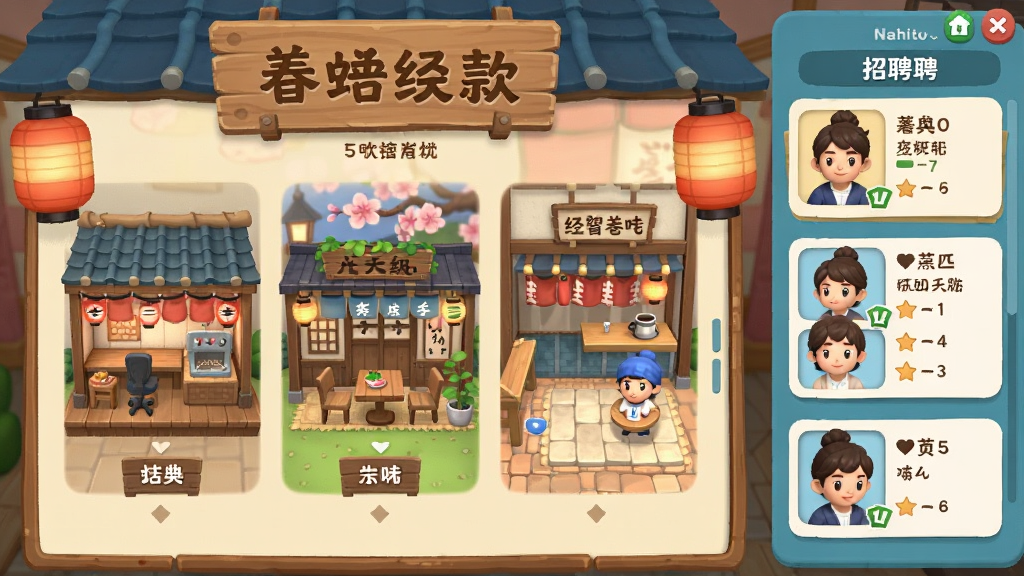 ��ζ��Ӫģ���������������棬չʾ��ͬ����װ��ѡ���Ա����Ƹ��壬����������ʽ������ľ�����Ƶ�װ��Ԫ�أ����沼���������Ҳ���ʾԱ�����Կ�Ƭ��������ͨ��ܰ�����ʸɾ����޶���Ԫ��