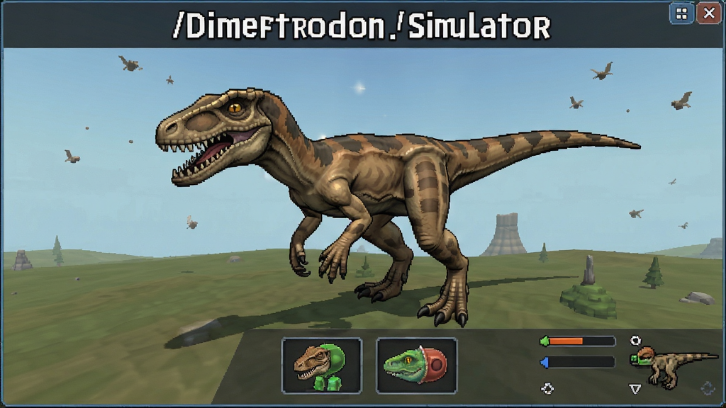 异齿龙模拟器(Dimetrodon Simulator)游戏操作界面设置说明图