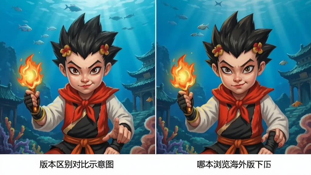 哪吒浏览器海外版下载 版本区别对比示意图