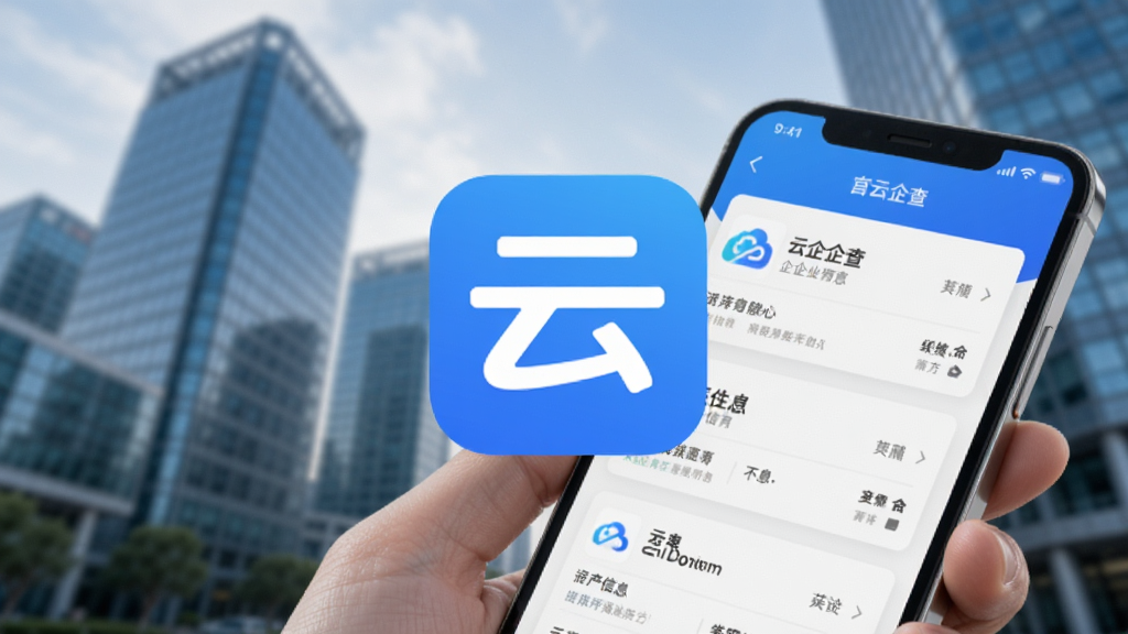 �ֻ���Ļ��д�����������ǡ�����顱APP������ͼ�꣬ͼ����Ƽ�࣬����ɫ�Ͱ�ɫΪ��ɫ����������ģ���ĳ���д��¥Ⱥ��ǰ����һֻ�������ֻ����ֻ���Ļ����ʾ����������ҵ��Ϣ��Ƭ������ִ����񣬻����������ɾ��޶���Ԫ��