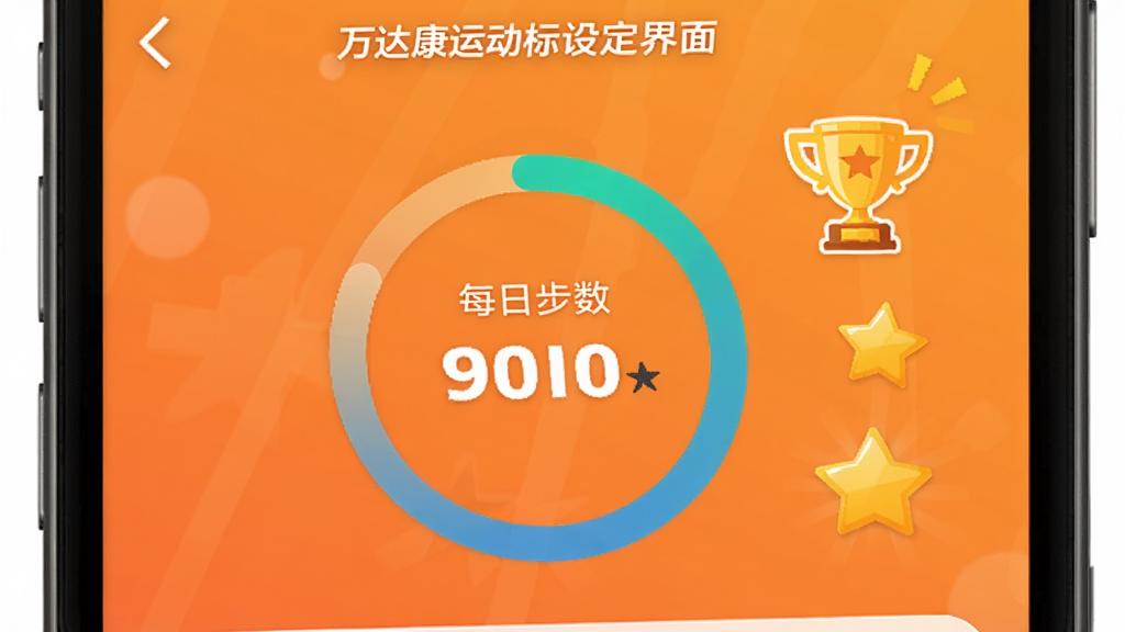 ��￵�˶�Ŀ���趨���棬�ֻ���Ļ��ʾÿ�ղ���Ŀ��Բ�����������Ա��н���������ͼ�꣬��������ů�ĳ�ɫ���䣬�����ã����ʸɾ��޶���Ԫ��