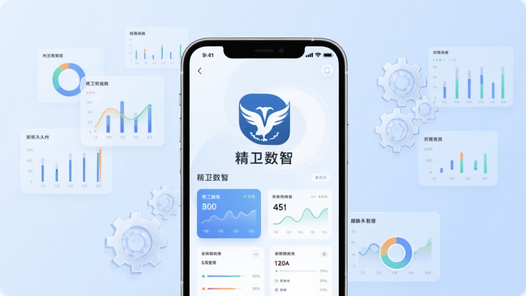 һ��չʾ��������App�������ͼƬ�������������ֻ���Ļ����Ļ����ʾ�������ǵ�Logo����ˬ�������Ǳ��̣������ǵ���ɫ���䣬��ΧƯ���ż�����͸��������ͼ���ͳ���ͼ�꣬���������ִ��������������޶���Ԫ��